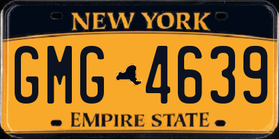NY license plate GMG4639