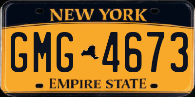 NY license plate GMG4673