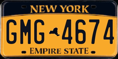 NY license plate GMG4674