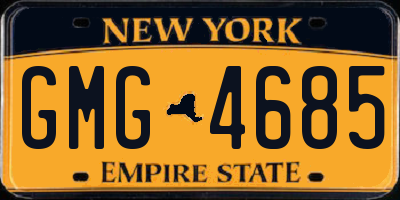 NY license plate GMG4685