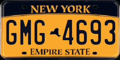 NY license plate GMG4693