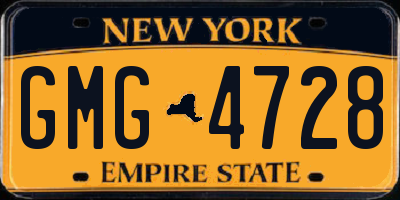 NY license plate GMG4728
