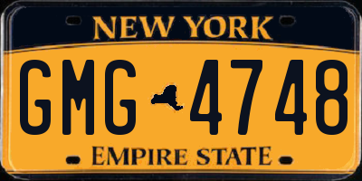 NY license plate GMG4748