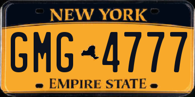 NY license plate GMG4777
