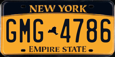 NY license plate GMG4786