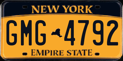 NY license plate GMG4792