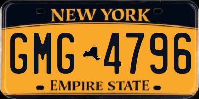 NY license plate GMG4796