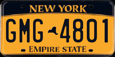 NY license plate GMG4801