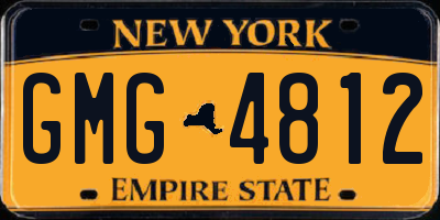 NY license plate GMG4812