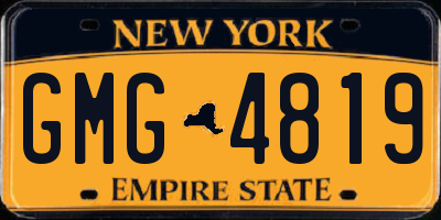 NY license plate GMG4819