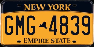 NY license plate GMG4839