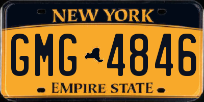 NY license plate GMG4846