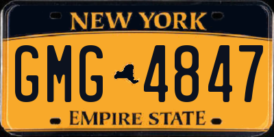 NY license plate GMG4847