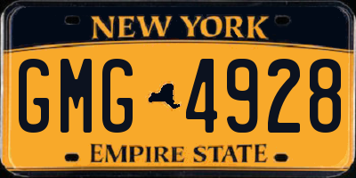 NY license plate GMG4928