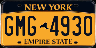 NY license plate GMG4930