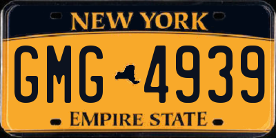 NY license plate GMG4939