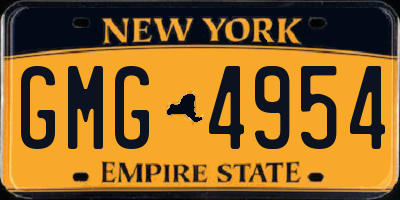 NY license plate GMG4954