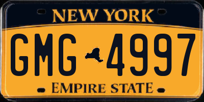 NY license plate GMG4997