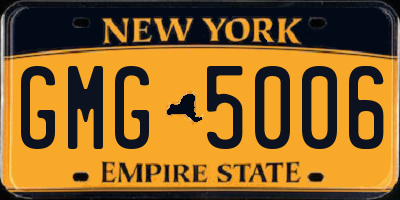 NY license plate GMG5006
