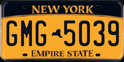 NY license plate GMG5039
