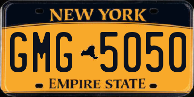 NY license plate GMG5050
