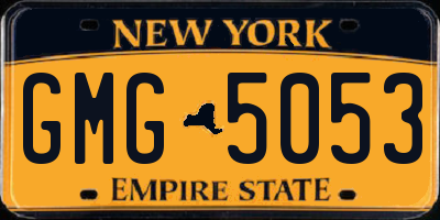 NY license plate GMG5053