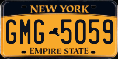 NY license plate GMG5059