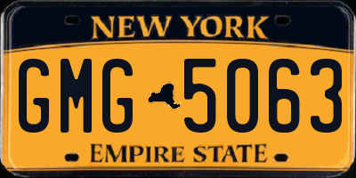 NY license plate GMG5063