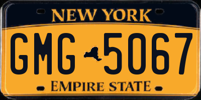 NY license plate GMG5067