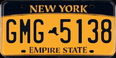 NY license plate GMG5138
