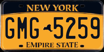 NY license plate GMG5259