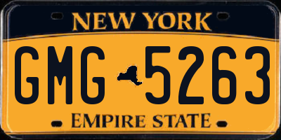 NY license plate GMG5263