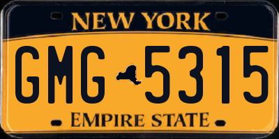 NY license plate GMG5315