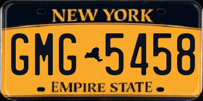 NY license plate GMG5458