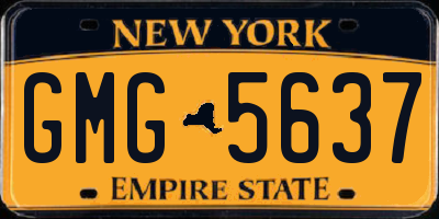 NY license plate GMG5637