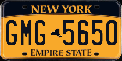 NY license plate GMG5650