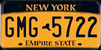 NY license plate GMG5722