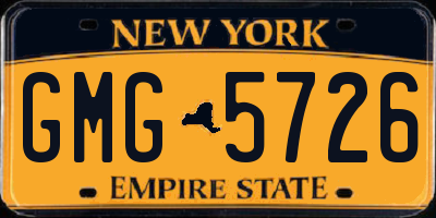 NY license plate GMG5726