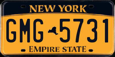 NY license plate GMG5731