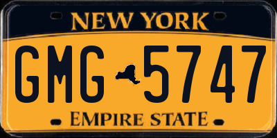 NY license plate GMG5747