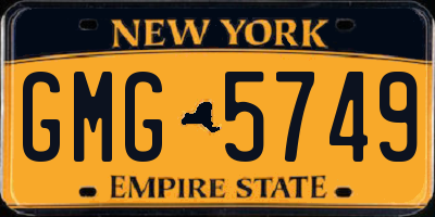 NY license plate GMG5749