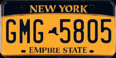 NY license plate GMG5805