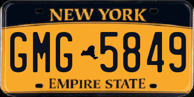 NY license plate GMG5849