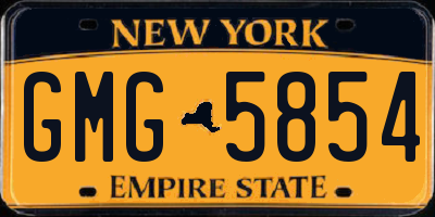 NY license plate GMG5854