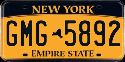 NY license plate GMG5892