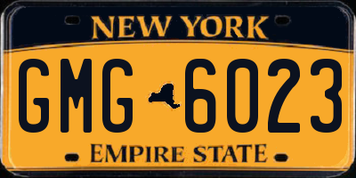 NY license plate GMG6023