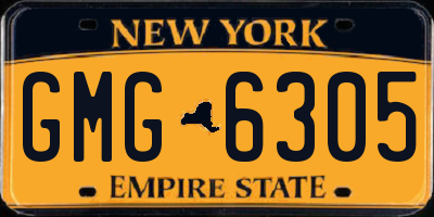 NY license plate GMG6305
