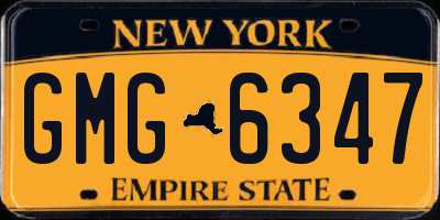 NY license plate GMG6347
