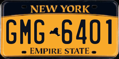 NY license plate GMG6401