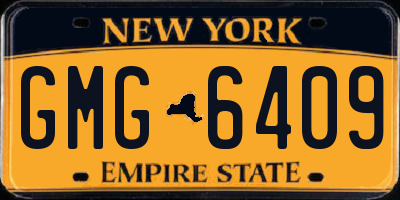 NY license plate GMG6409